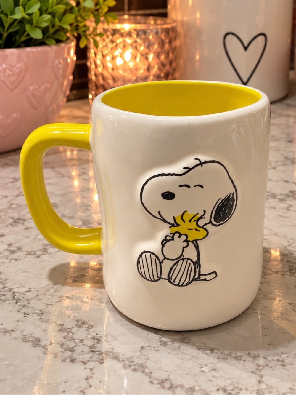 Rae Dunn Peanuts Snoopy "Happiness Is" Mug NWOT